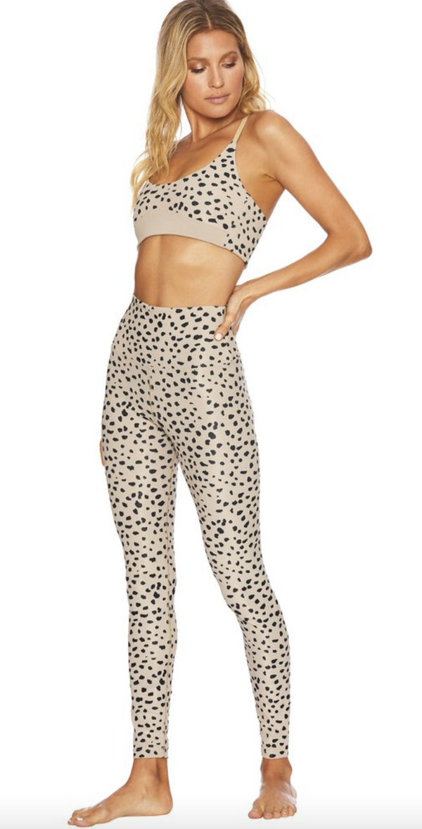 RIBBED AYLA LEGGING - TAUPE SPOT